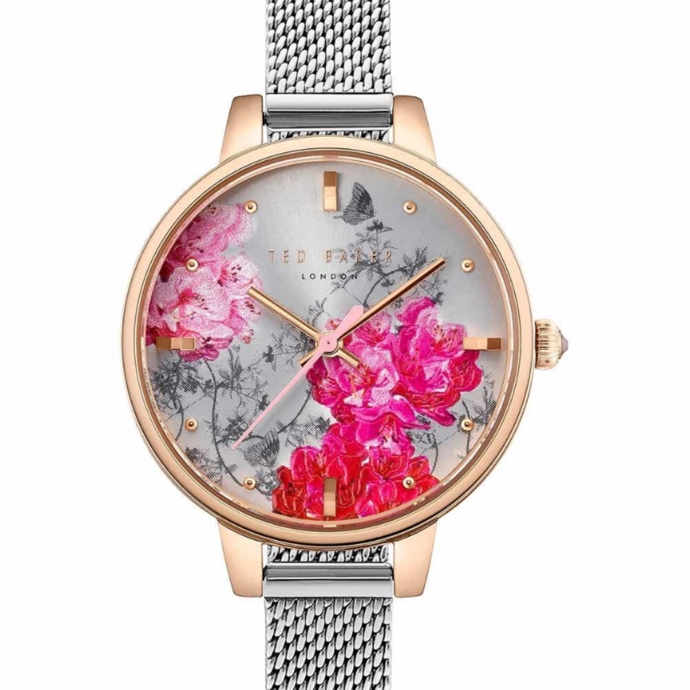 Ted Baker London Kate Mesh Band Floral Watch 32mm - Picture 3 of 8